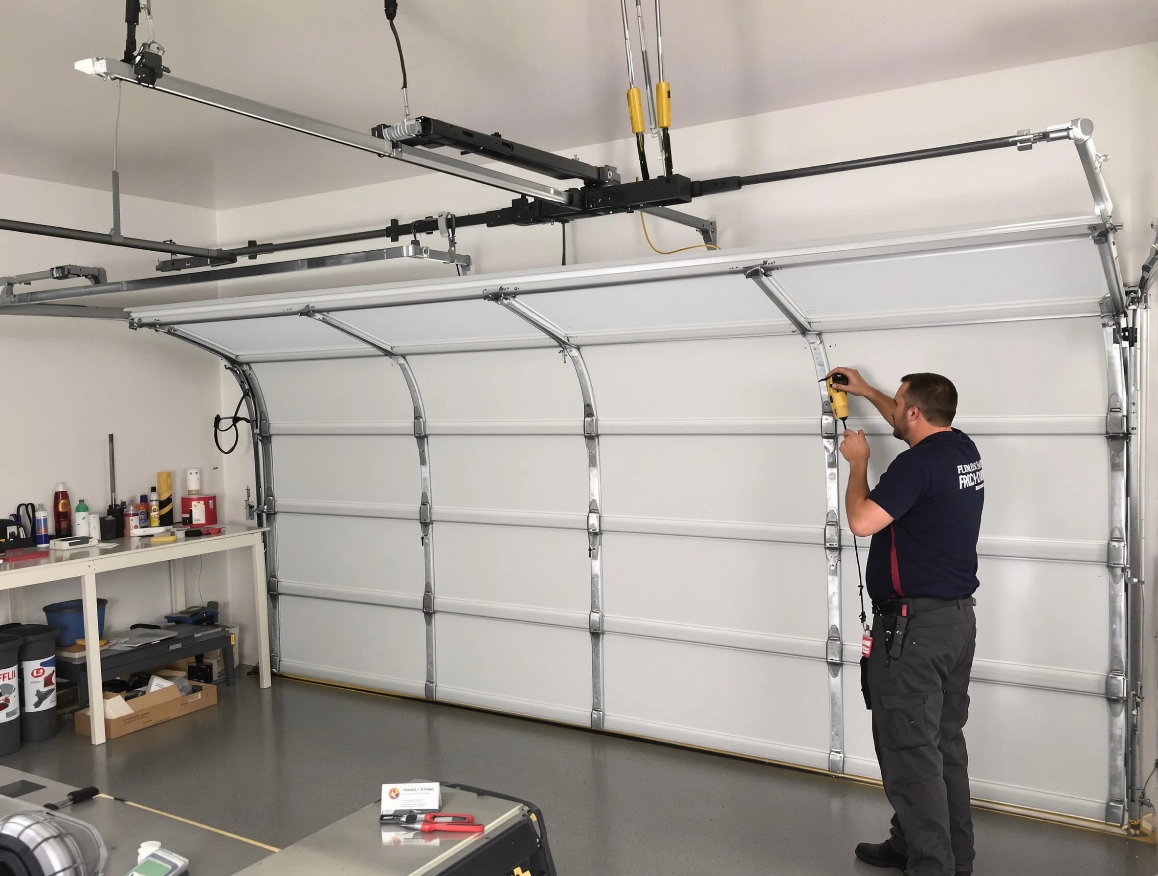 Cherry Hills Village Garage Door Repair certified technician performing overhead door system repair in Cherry Hills Village