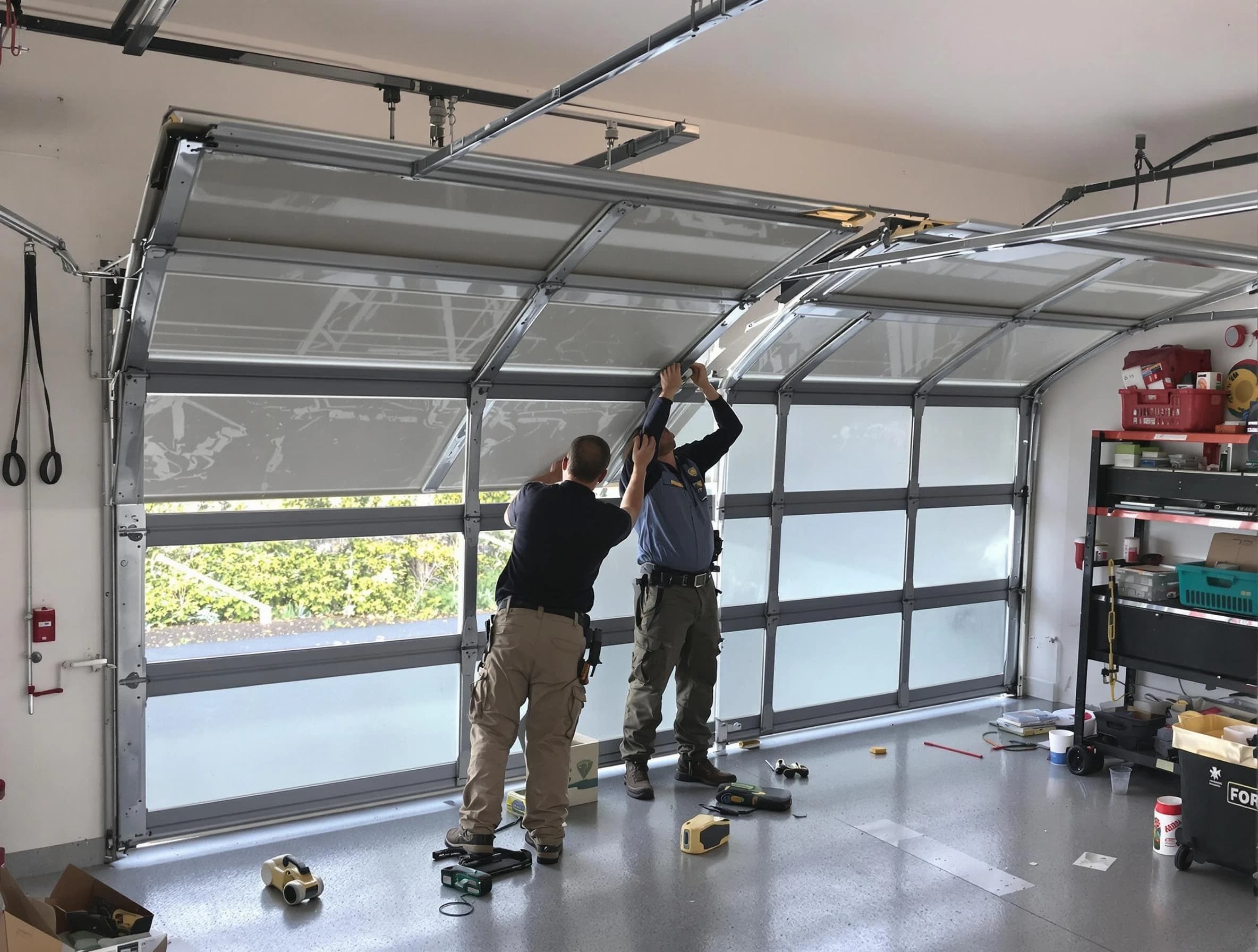 Cherry Hills Village Garage Door Repair expert performing precise panel replacement on Cherry Hills Village garage door