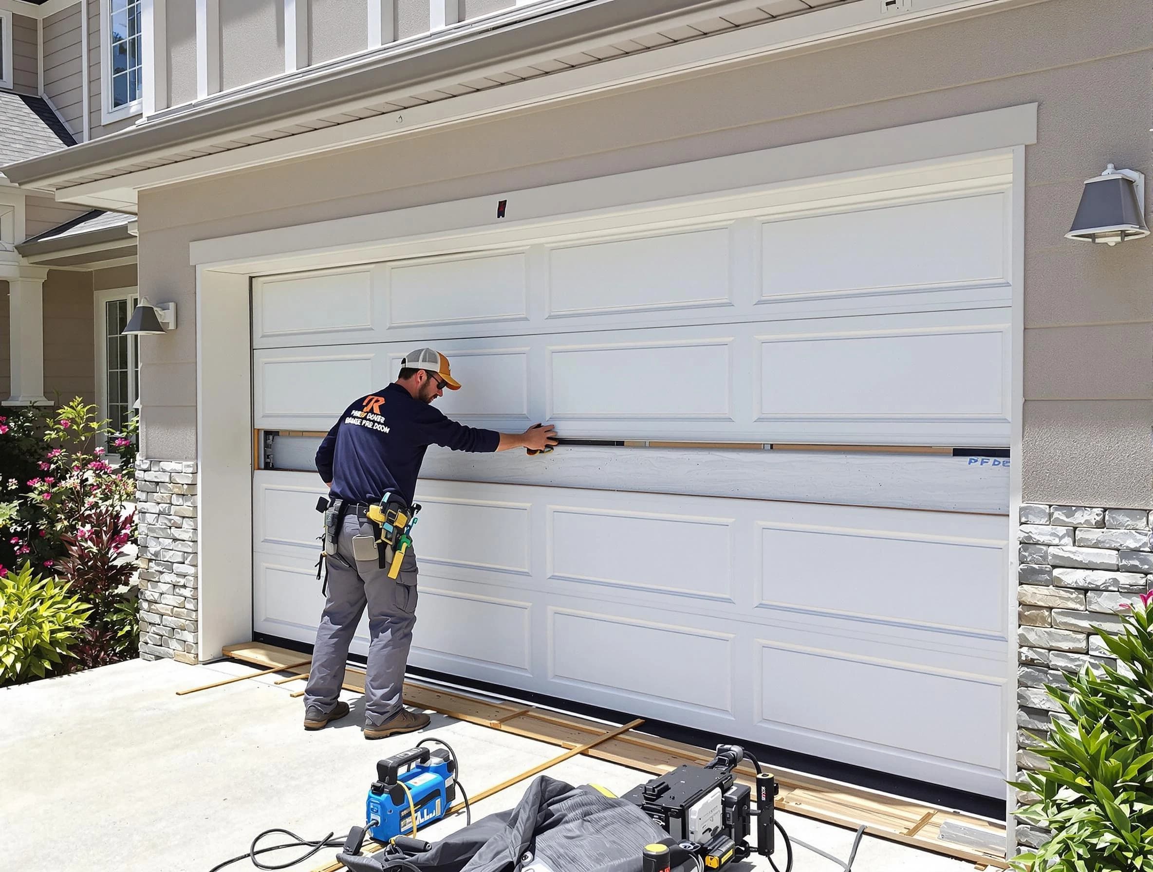Cherry Hills Village Garage Door Repair team performing complete garage door replacement at Cherry Hills Village residence