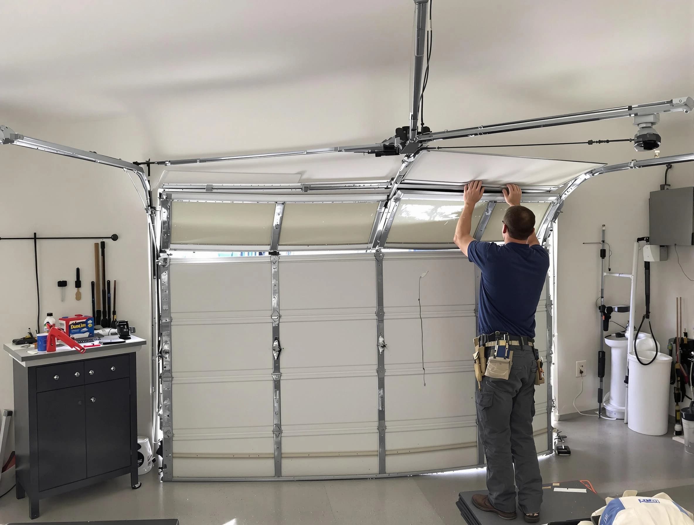 Cherry Hills Village Garage Door Repair specialist performing precise section replacement on Cherry Hills Village garage door
