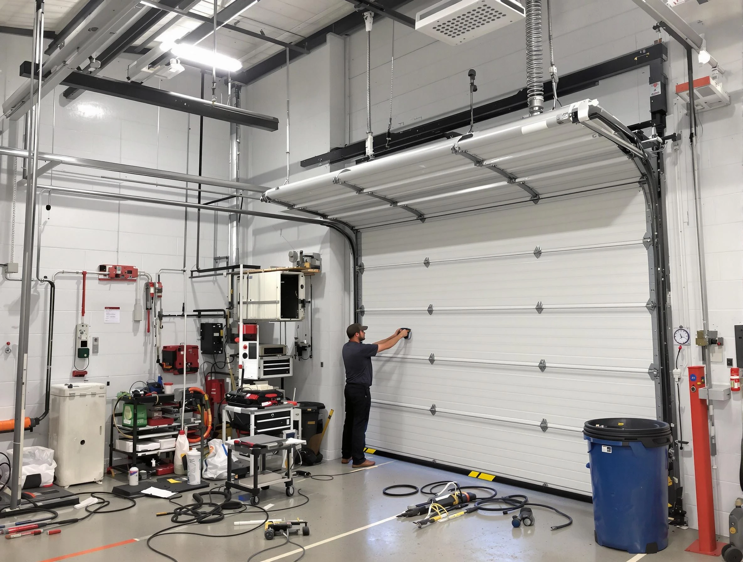 Cherry Hills Village Garage Door Repair certified technician performing commercial door repair at a Cherry Hills Village business facility
