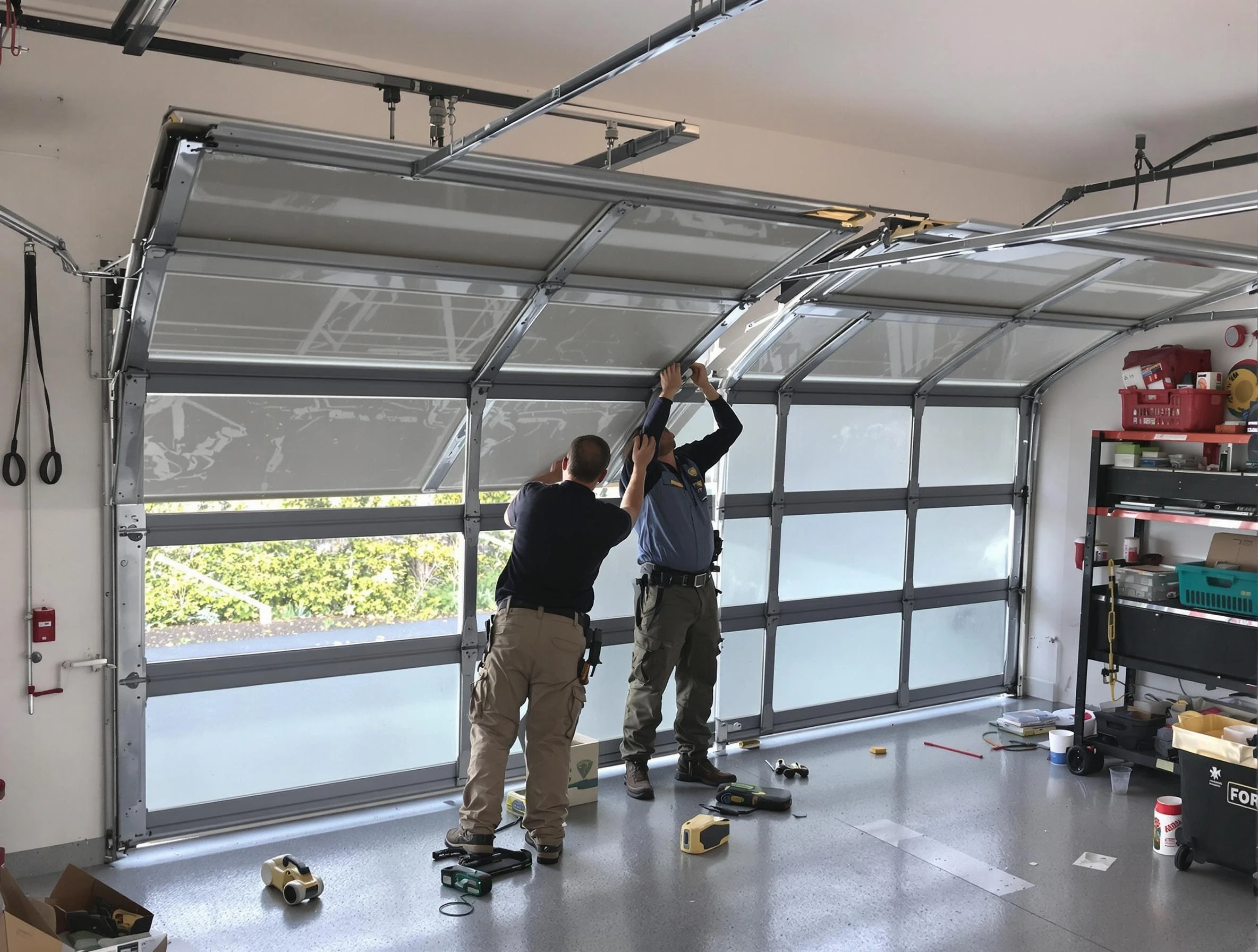 Cherry Hills Village Garage Door Repair expert performing precise panel replacement on Cherry Hills Village garage door